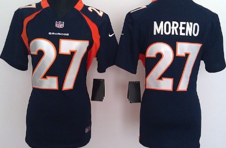 Nike NFL Women's Denver Broncos 27 Georgia Moreno Blue Nike Jerseys